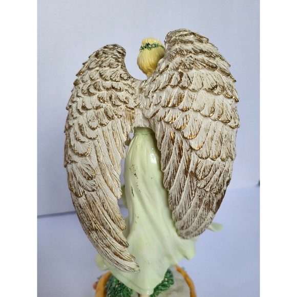 Vintage Dillards Christmas Angel Flowers Hand Painted 'The First Noel' Figurine - Picture 7 of 12